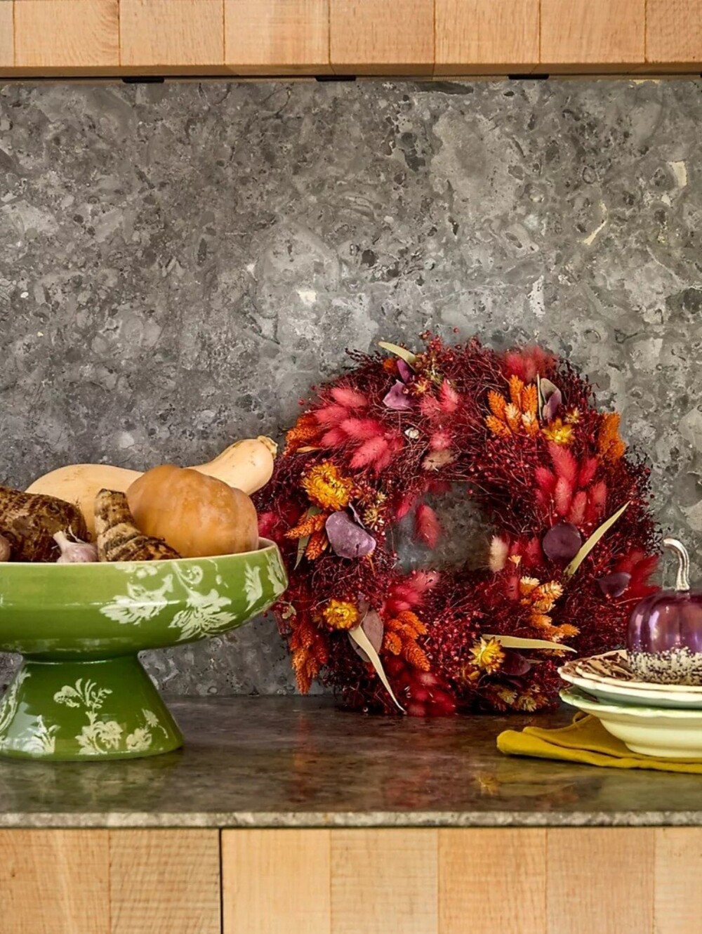 Anthropologie, Terrain Terracotta Dutch Florals Dried Wreath